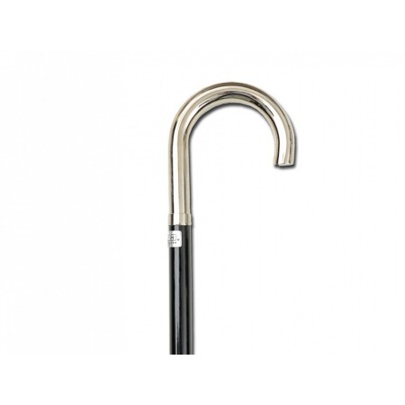 "leonardo" wooden stick - metal - curved handle