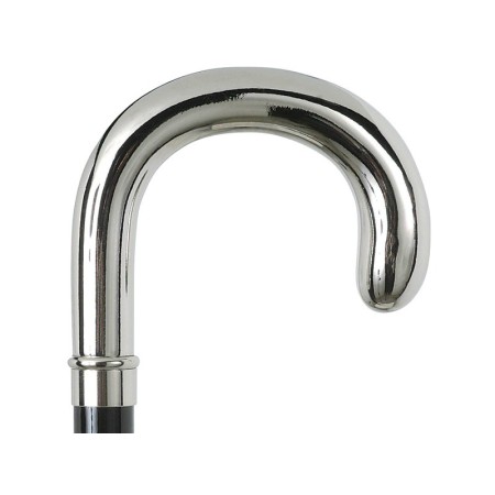 "leonardo" wooden stick - metal - curved handle