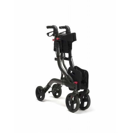 Rollator with pole holder and vermeiren four light back support