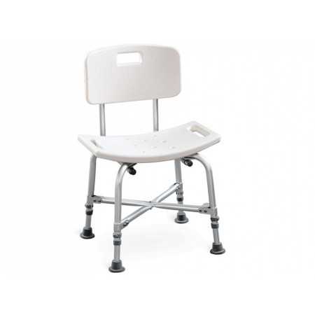 Sedia da bagno rinforzata con schienale - portata 150 kg