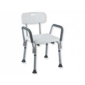 Krzesełko prysznicowe z oparciem i podłokietnikami - nośność 100 kg