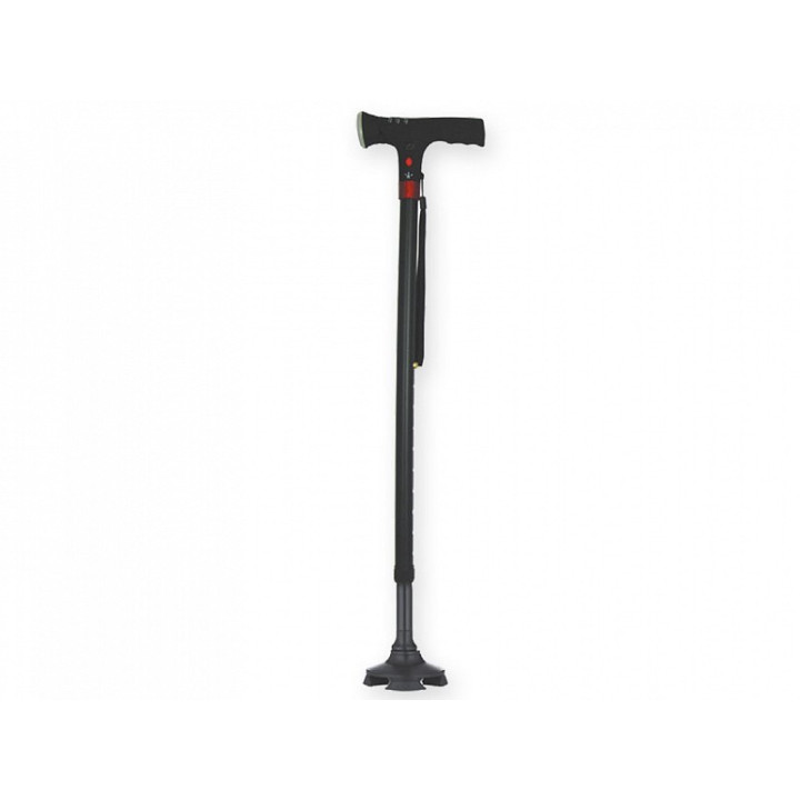 Bastão de segurança com luz - com base de 4 pés - preto