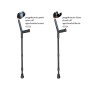 Crutch with double adjustment - open armrest - 1 pair