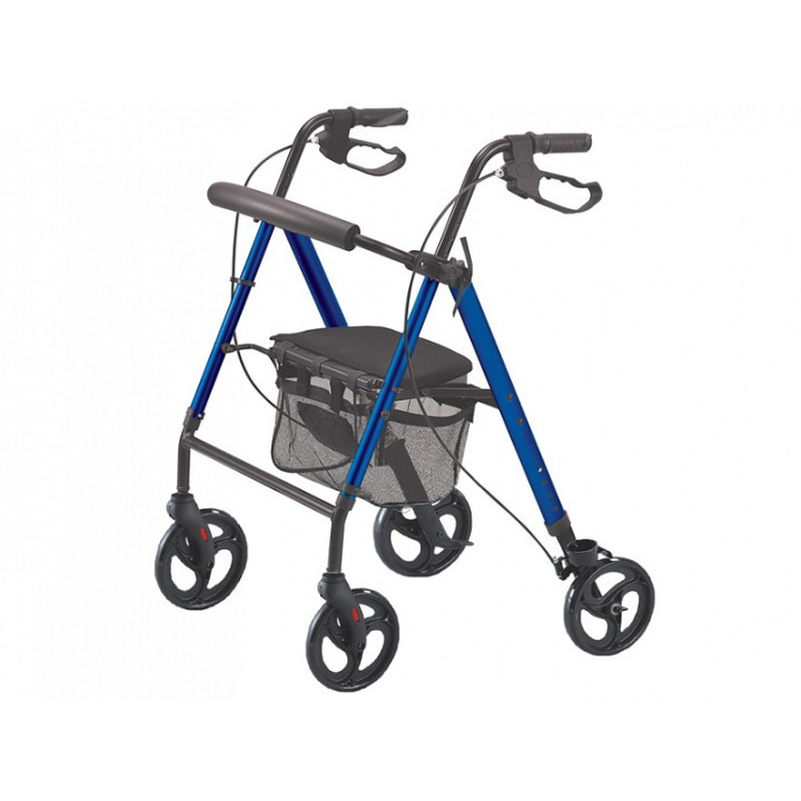 Letvægtsrollator - sammenklappelig - blå