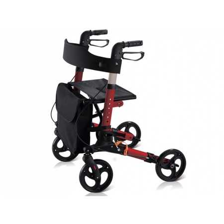 Compacte rollator - opvouwbaar - rood