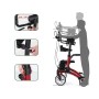 Fully adjustable standing walker - aluminum - red