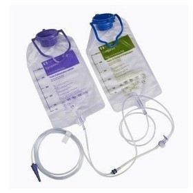 Set de perfusion avec double poche intégrée de 1 000 ml pour solution nutritive et de lavage - 30 pièces pour Kangourou