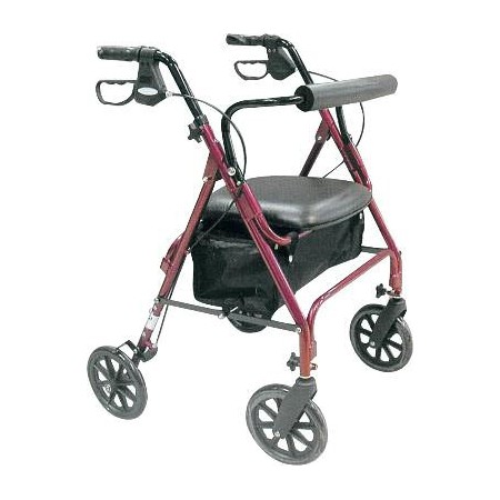 Rollator with mediland seat and brakes