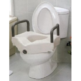 Înălțător de toaletă mediland de 11,4 cm cu dispozitiv de fixare și cotiere fixe