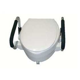 Mediland 10 cm erhöhte Toilette mit klappbaren Armlehnen und Deckel
