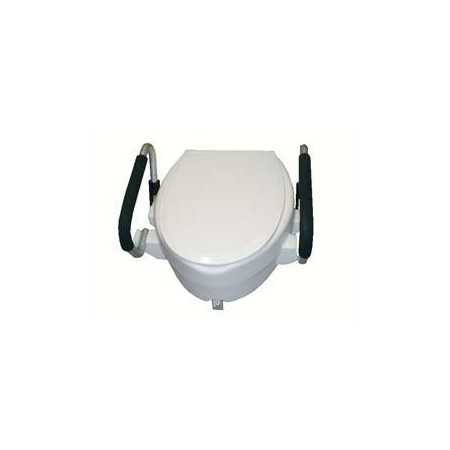 Toilet seat 10 cm Mediland with folding armrests and lid