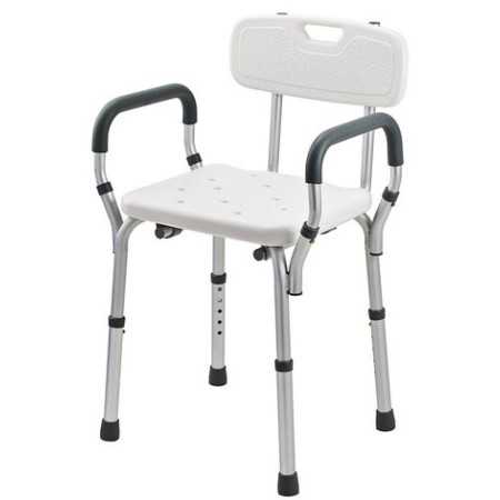 Shower chair with pull-out armrests