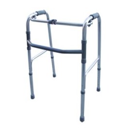 Folding walker, height adjustable with 4 tips