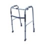 Folding walker, height adjustable with 2 wheels and 2 self-locking tips