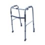 Foldable, height-adjustable walker with 2 wheels and 2 tips with self-locking