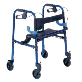 Opvouwbare rollator met zitje en remmen