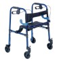 Foldable walker with seat and brakes