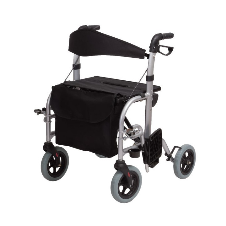 Rollator i aluminium med dubbel funktion
