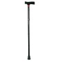 Anodized aluminum stick with non-slip tips - black color - foldable