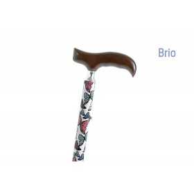 Hliníková hůl se vzorem motýla s dřevěnou rukojetí Derby - Brio