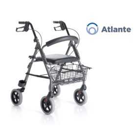 Sklopivi rolator od obojenog aluminija - 4 kotača - s podstavljenim sjedalom - Atlante