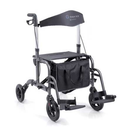 Opvouwbare Rollator In Gelakt Aluminium - 4 Wielen - Dubbele Functie - Gaya 2.0