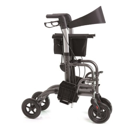 Folding rollator in painted aluminum - 4 wheels - dual function - gaya 2.0