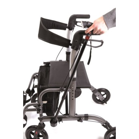 Rollator pliable en aluminium peint - 4 roues - double fonction - gaya 2.0
