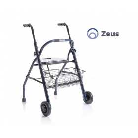 Fällbar rollator i lackerat stål - 2 hjul - med säte och korg - Zeus
