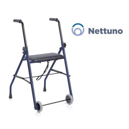 Andador Plegable En Acero Pintado - 2 Ruedas Con Asiento - Neptune