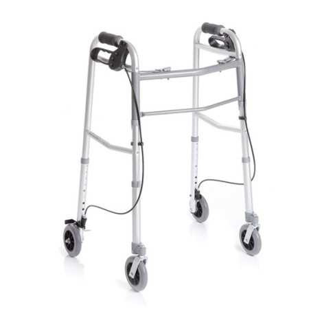 Rollator pliabil cu 4 roți - frână acţionată manual