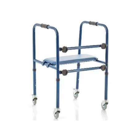 Folding walker with 4 swivel wheels - removable