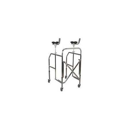 Andador plegable con soporte antibraquial regulable en altura