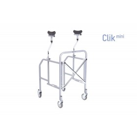 Foldbar underarmsrollator i malet stål - kompakt størrelse - click mini series