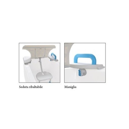 Bathtub seat with movable backrest