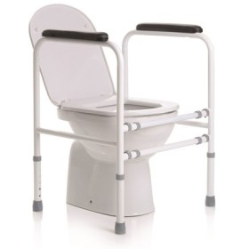 Height-adjustable toilet stand made of painted steel