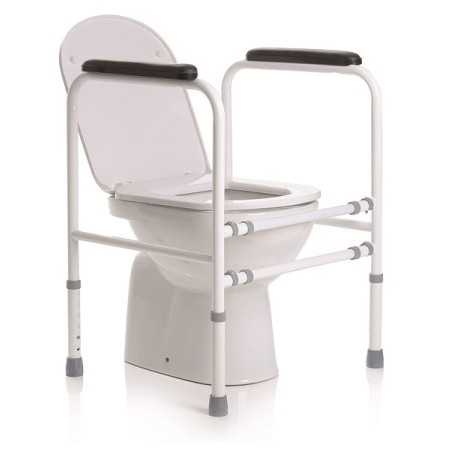 Height-adjustable toilet stand made of painted steel