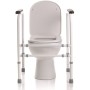 Height-adjustable toilet support in painted steel