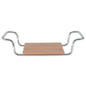 Mopedia wooden bath seat with chrome shelves