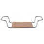 Mopedia wooden bathtub seat with chrome shelves