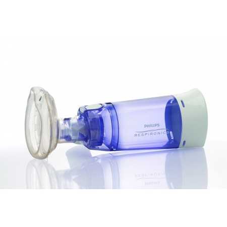 Espaciador de Philips Respironics Optichamber con mascarilla pequeña (neonatal de 0 a 18 meses)