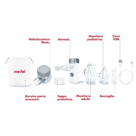 Tragbares aerosol mit wiederaufladbarem compact medel-akku