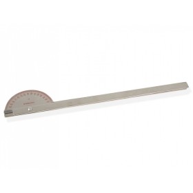 Protractor with 180° long arms - made of stainless steel