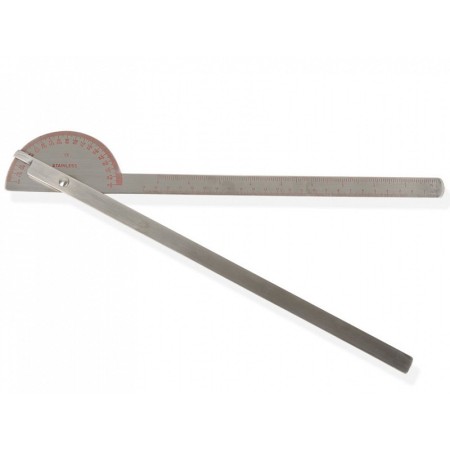 180° long arm protractor - stainless steel
