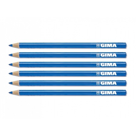 Crayon dermatologique gima - bleu - lot de 6.