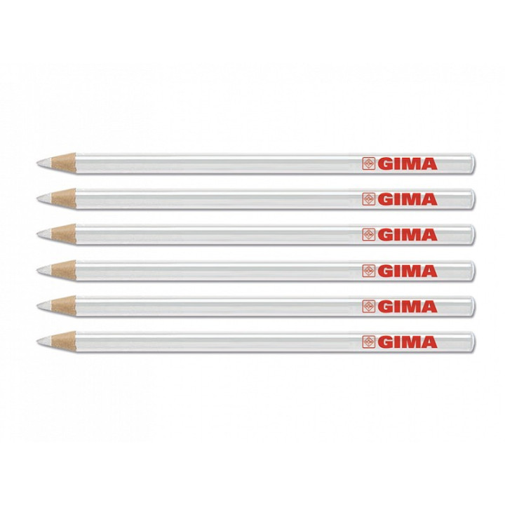 Gima dermatologischer Bleistift – weiß – Packung 6 Stück.