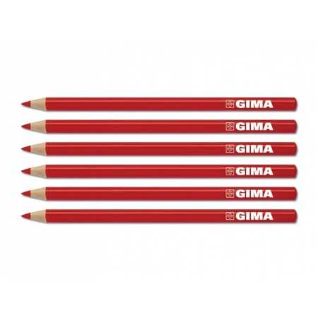 Crayon dermatologique Gima - rouge - pack. 6 pièces.