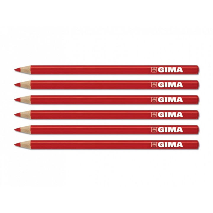 Gima dermatologischer Bleistift – rot – Packung 6 Stück.