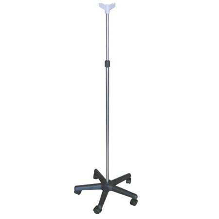 Stainless steel hypodermoclysis stand with 2 or 4 plastic base hooks