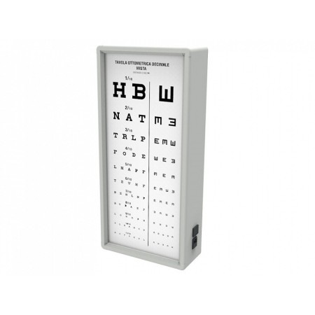 Mješani decimalni luminescentni optotip - 3 metra